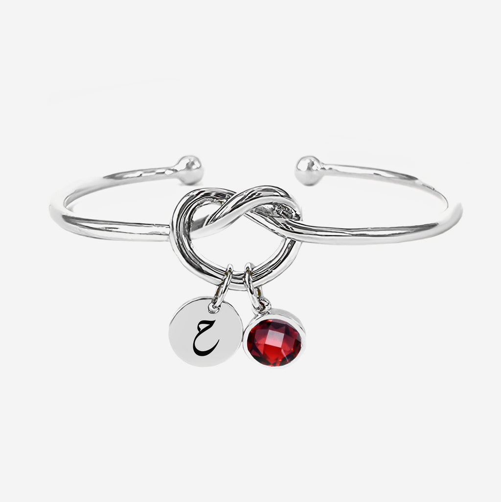 C Hook Love Knot Silver Bangle – Mon Bijoux