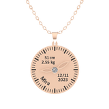 Baby Birth Clock Gold 18K Necklace