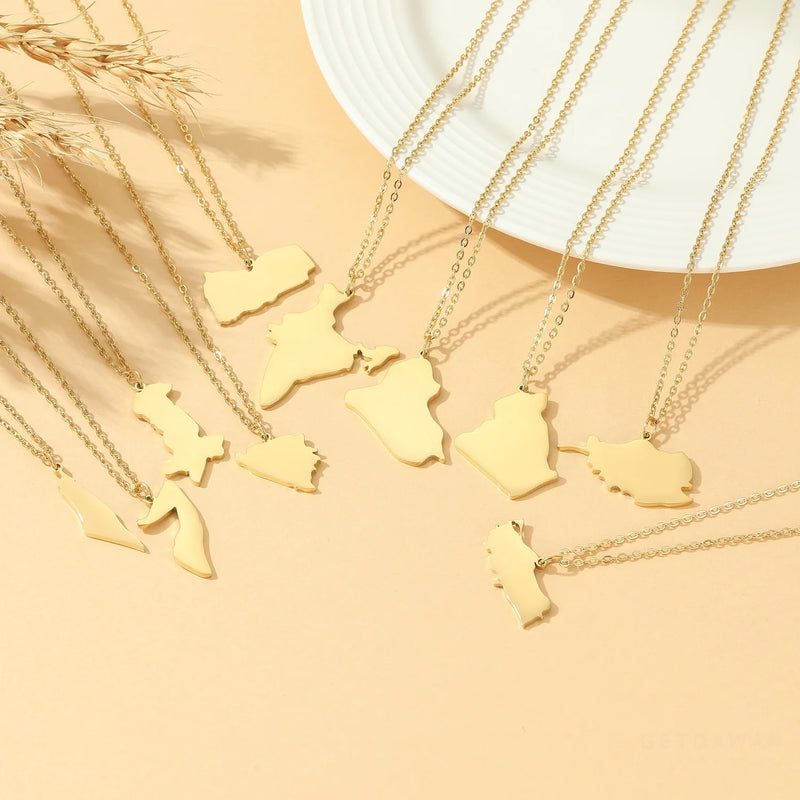 Country Map Necklace