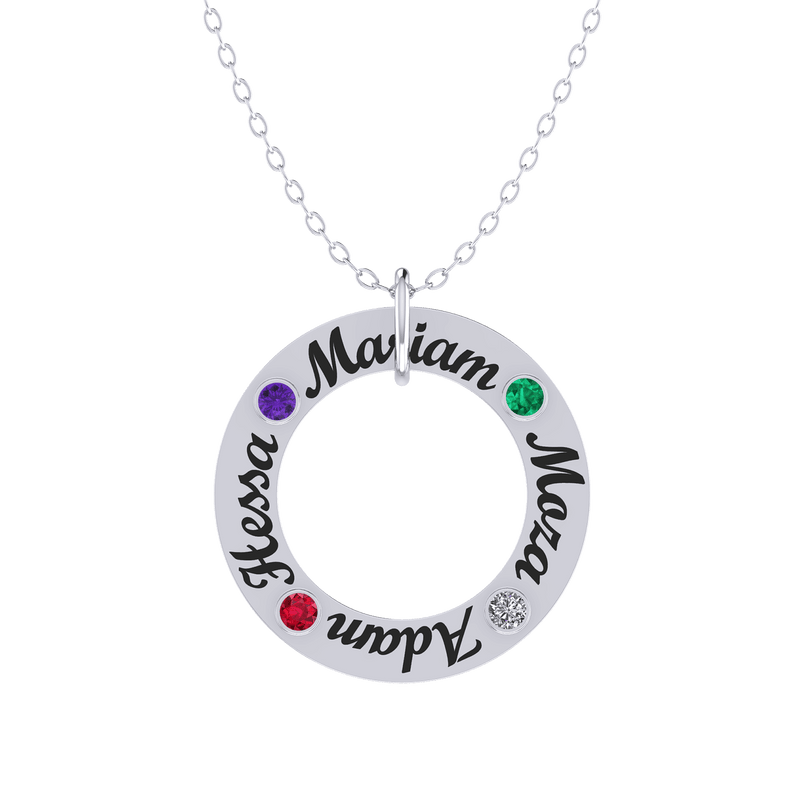 Family Circle Birthstones Gold 18K Necklace