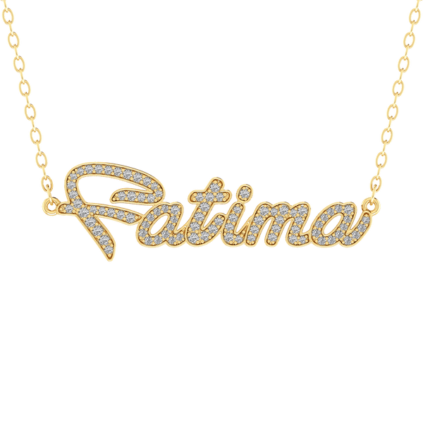 Custom Name Diamond Gold 18K Necklace