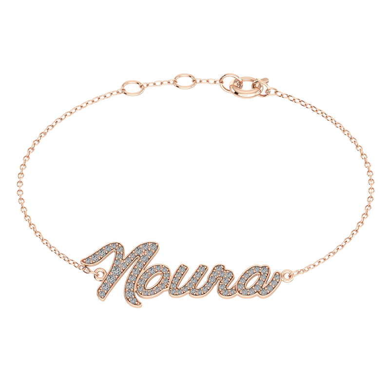 Custom Name Diamond Gold 18K Bracelet