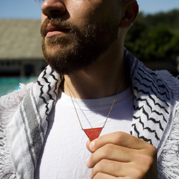 Palestine Red Triangle Resistance Necklace