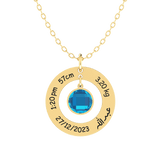 Custom Round Birthstone Necklace