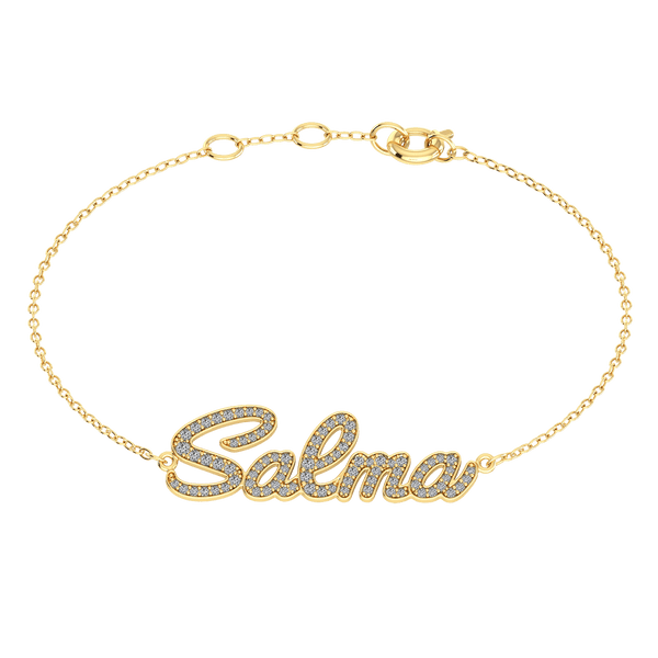 Custom Name Diamond Gold 18K Bracelet