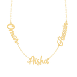 Trio Custom Names Silver Necklace