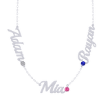 Trio Custom Names Silver Necklace