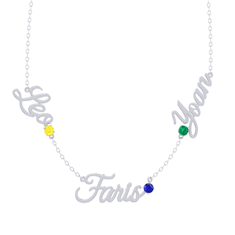 Trio Custom Names Gold 18K Necklace