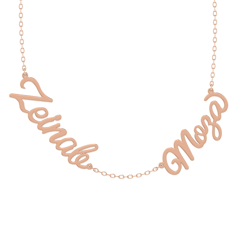 Duo Custom Names Gold 18K Necklace