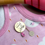 Baby Name Engraved Gold 18K Brooch