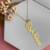 Birth Flower Name Necklace