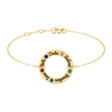 Family Circle Birthstones Gold 18K Bracelet