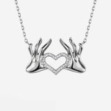 Heart Hands Diamond Necklace