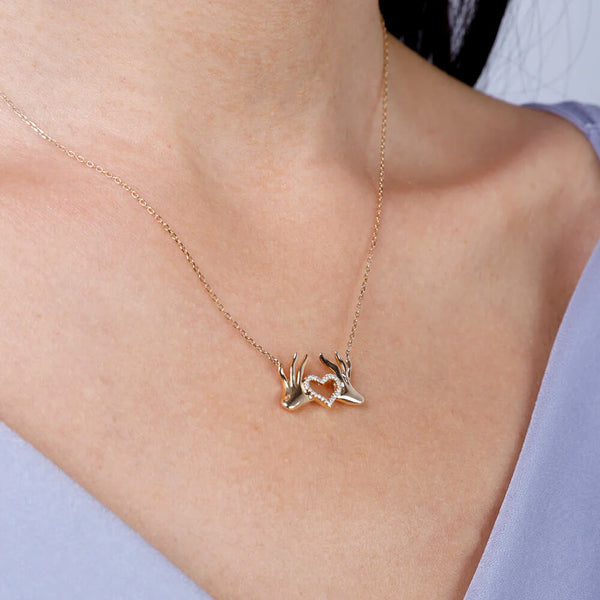 Heart Hands Diamond Necklace