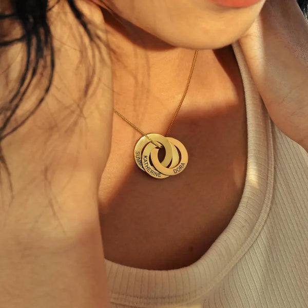 Interlocked Round Hoops Necklace