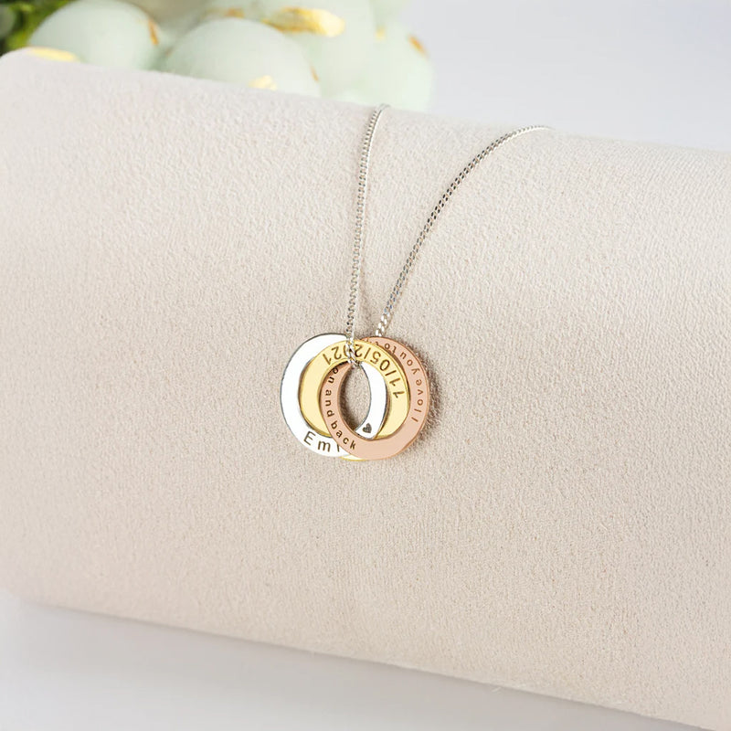 Interlocked Round Hoops Necklace