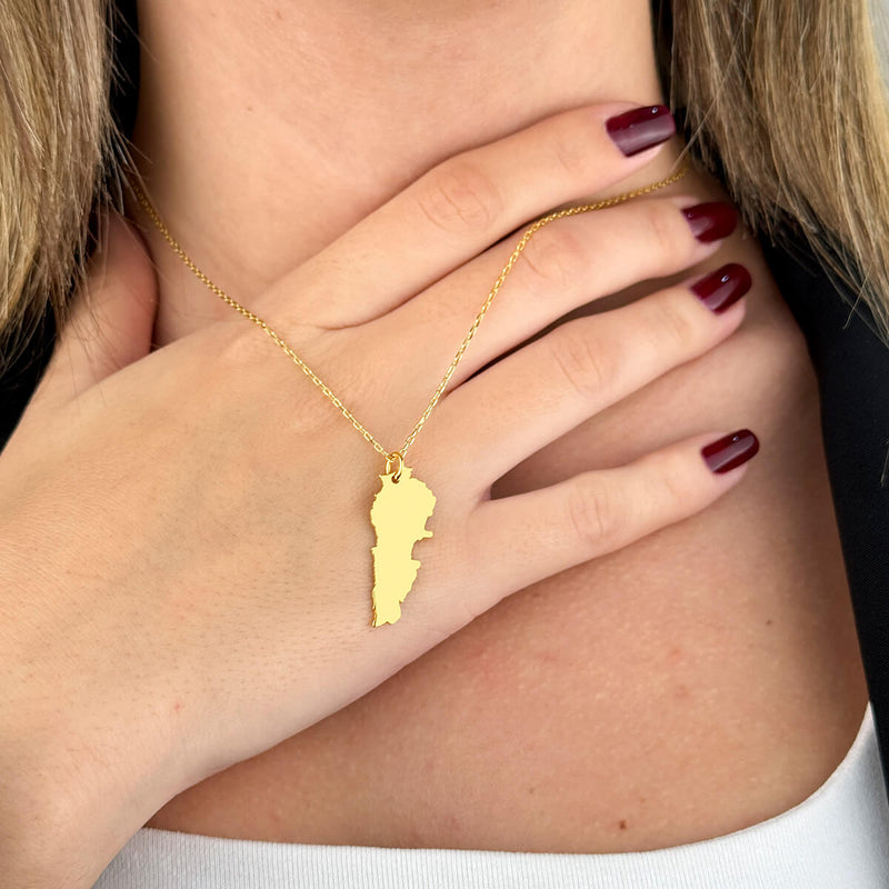 Lebanon Map Necklace