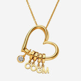 Love Heart Drop Initials Necklace