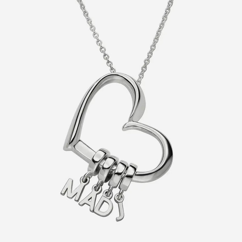 Love Heart Drop Initials Necklace