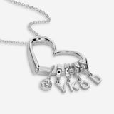 Love Heart Drop Initials Necklace