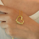 Love Heart Name Rings Necklace