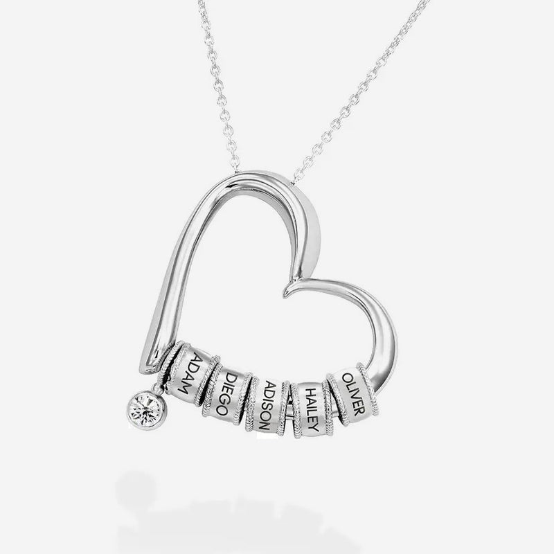 Love Heart Name Rings Necklace