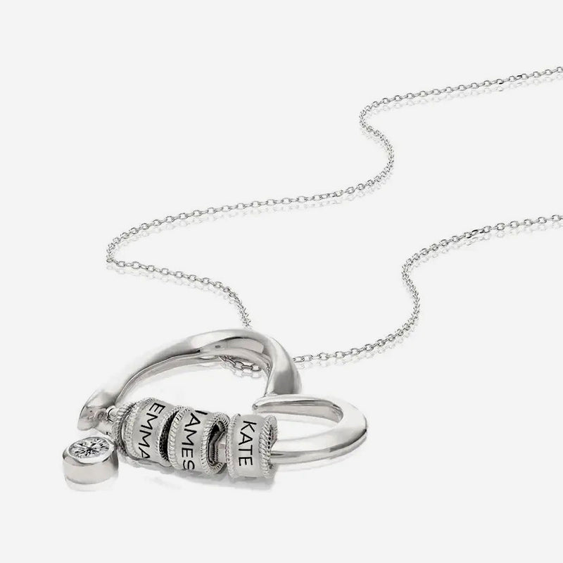 Love Heart Name Rings Necklace