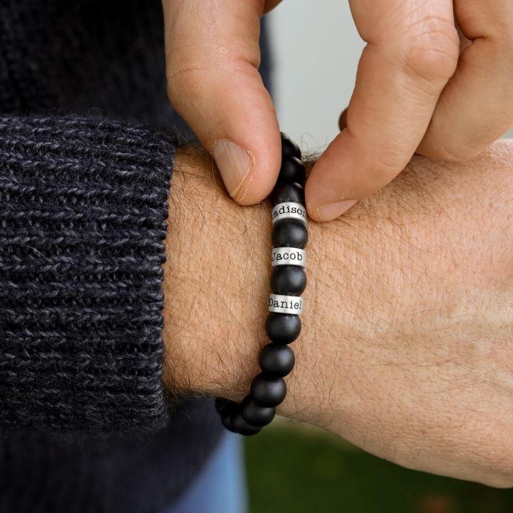 Custom Name Rings Beads Bracelet