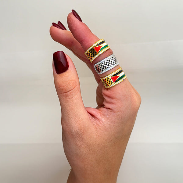 Palestine Flag Kufiya Ring