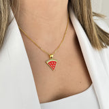 Palestine Triangle Watermelon Necklace