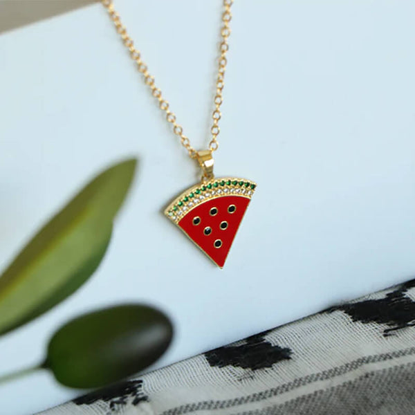 Palestine Triangle Watermelon Necklace