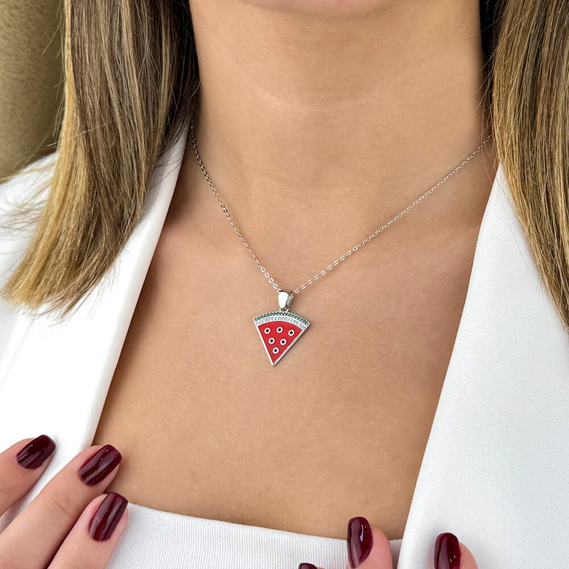 Palestine Triangle Watermelon Necklace