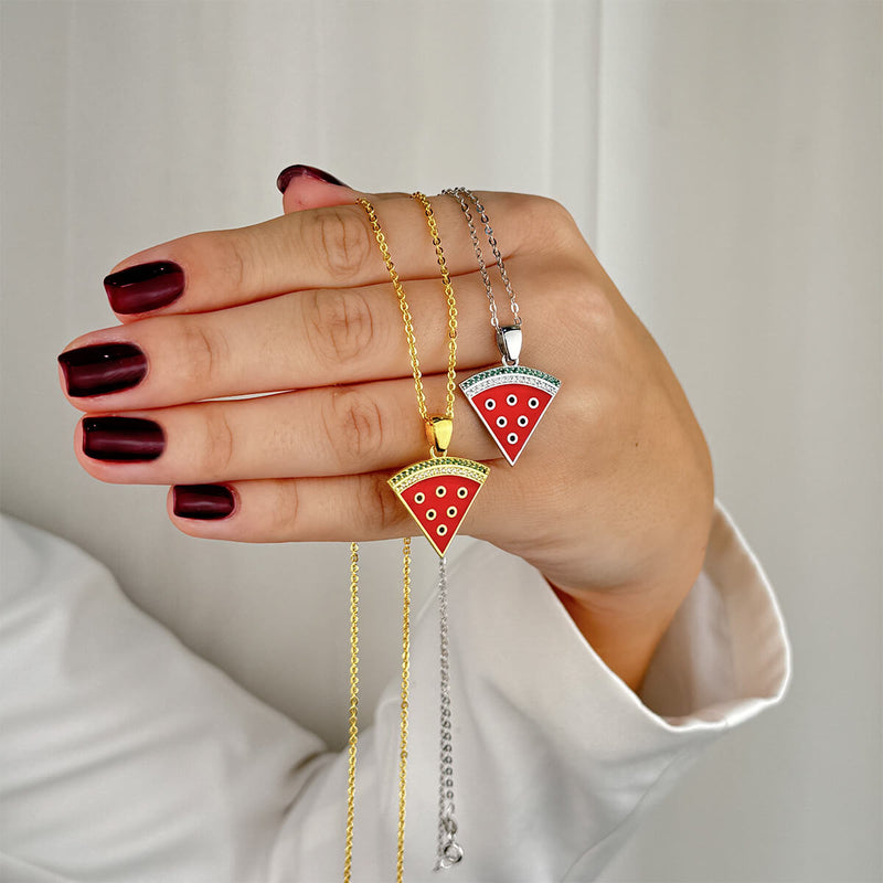 Palestine Triangle Watermelon Necklace