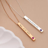 Cubic 3D Birthstones Bar Women's Necklace