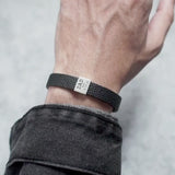 DAD est. Silver Leather Bracelet