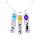 Custom Birthstone Bar Necklace